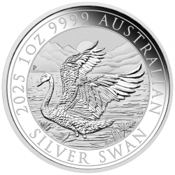 . 1 aaaaaacoin AUSTRALIA 1 DOLAR 2025 CISNE Silver Swan MONEDA DE PLATA cápsula Dollar ONZA OZ