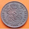 BELGICA 2 CENTIMOS 1909 LEÓN Leyenda DES BELGES Rey LEOPOLDO II KM.35.1 MONEDA DE COBRE MBC++ Belgium 2 Cents