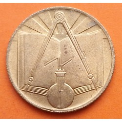 ARGELIA 50 CENTIMOS 1973 LIBRO, BRUJULA y PROBETA KM.102 MONEDA DE LATON SC- Algeria Algerie