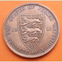 JERSEY 1/12 de SHILLING 1911 REY JORGE V y ESCUDO KM.12 MONEDA DE BRONCE MBC+ Balwick of Jersey