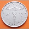 BELGICA 1 FRANCO 1923 ALEGORIA FEMENINA Rey ALBERTO I Leyenda GOED VOOR KM.90 MONEDA DE NICKEL EBC Belgium