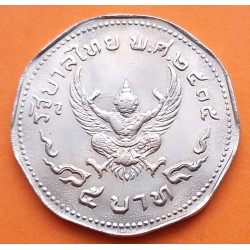 THAILANDIA 5 BAHT 1972 GARUDA DIOS MITOLÓGICO y REY RAMA IX KM.98 MONEDA DE NICKEL SC- Tailandia