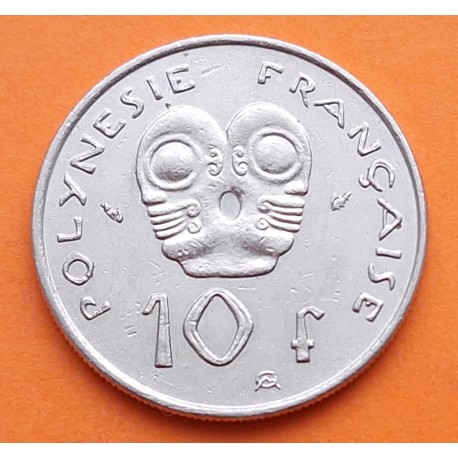 POLINESIA FRANCESA 10 FRANCOS 1993 DAMA ABORIGEN y MASCARA ABORIGEN KM.8 MONEDA DE NICKEL SC- Polynesie Francaise