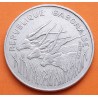 GABON 100 FRANCOS 1975 TRES ANTILOPES KM.13 MONEDA DE NICKEL MBC Africa Republique Gabonaise