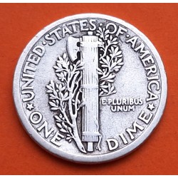 @ESCASA@ ESTADOS UNIDOS 10 CENTAVOS DIME 1916 P MERCURY KM.140 MONEDA DE PLATA MBC USA 10 Cents silver coin