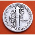 @ESCASA@ ESTADOS UNIDOS 10 CENTAVOS DIME 1916 P MERCURY KM.140 MONEDA DE PLATA MBC USA 10 Cents silver coin