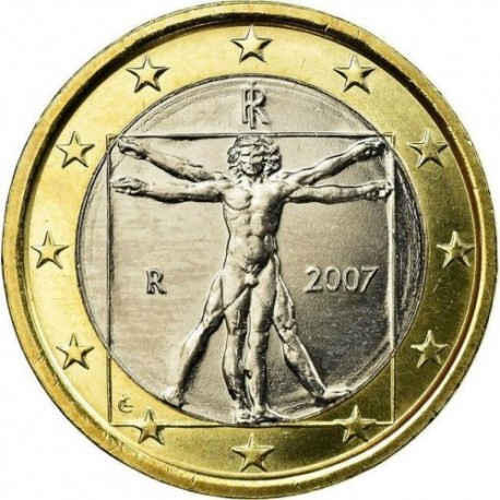 ITALIA 1 EURO 2024 HOMBRE DE VITUBRIO por LEONARDO DA VINCI MONEDA BIMETALICA SC Italy 1€