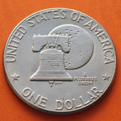 ESTADOS UNIDOS 1 DOLAR 1976 D EISENHOWER Tipo 2 LETRAS FINAS KM.206 MONEDA DE NICKEL SC- USA $1 Dollar