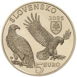 . 1 aaaaaaacoin @2/JUNIO Envío@ ESLOVAQUIA 5 EUROS 2025 ÁGUILA Fauna 9ª MONEDA DE LATON SC Slovakia EASTERN EAGLE
