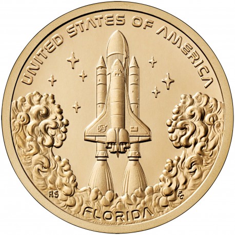. 1 aaaaaaacoin @2/JUNIO Envío@ ESTADOS UNIDOS 1 DOLAR 2025 P TRANSBORDADOR - FLORIDA American Innovation 28ª MONEDA DE LATON