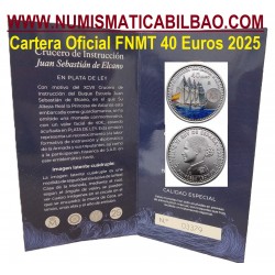 . 1 aaaaaaacoin @10/JUNIO Envío@ CARTERA FNMT 40 EUROS 2025 PRINCESA LEONOR - BUQUE ELCANO MONEDA DE PLATA PROOFLIKE Estuche