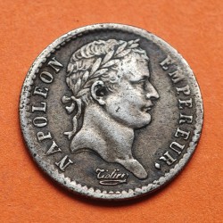 . @RARA@ FRANCIA 1/2 FRANCO 1808 A Paris EMPERADOR NAPOLEON I Empereur KM.680.1 MONEDA DE PLATA France silver DEMI FRANC