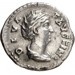 . **100% ORIGINAL** IMPERIO ROMANO DENARIO Emperatriz FAUSTINA MADRE 105 - 141 dc Ceca de ROMA Diosa VESTA PLATA