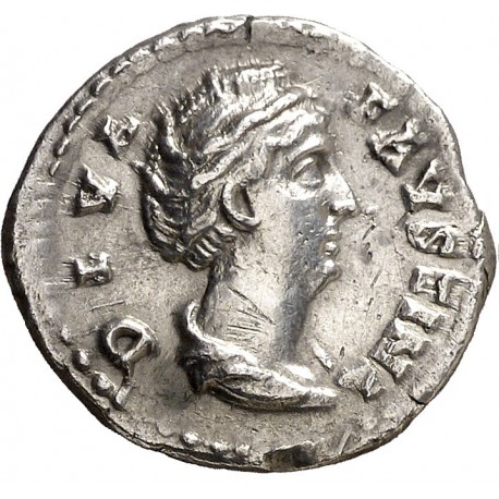 . **100% ORIGINAL** IMPERIO ROMANO DENARIO Emperatriz FAUSTINA MADRE 105 - 141 dc Ceca de ROMA Diosa VESTA PLATA