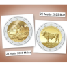 . 1 aaaaaaaaacoin @7/JUNIO Envío - ESTUCHE@ MALTA 2 EUROS 2025 BUEY + CIUDADELA DE MDINA 2 MONEDAS CONMEMORATIVAS