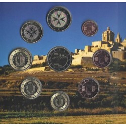 . 1 aaaaaaacoin @INCLUYE 2 EUROS 2025 MDINA@ MALTA CARTERA OFICIAL EUROS 2025 SC 1 Centimo a 2 EUROS Tirada 10.000