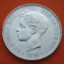 ESPAÑA 5 PESETAS 1898 * 18 98 SGV REY ALFONSO XIII KM.707 MONEDA DE PLATA (DURO) Spain silver R/4