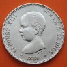 ESPAÑA 5 PESETAS 1889 * 18 89 MPM REY ALFONSO XIII KM.689 MONEDA DE PLATA (DURO) Spain silver R/1
