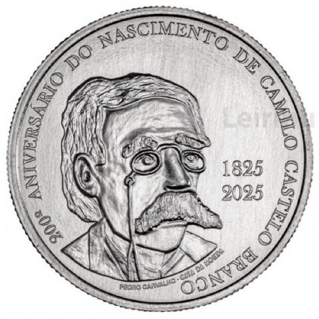 . 1 aaaaaaaacoin @ENVIO HOY@ PORTUGAL 5 EUROS 2025 CAMILO CASTELO BLANCO 1º MONEDA NICKEL SC CONMEMORATIVA