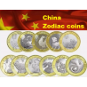 . 11 MONEDAS x CHINA 10 YUAN 2015 2016 2017 2018 2019 2020 2021 2022 2023 2024 2025 Serie AÑO LUNAR - ZODIACO BIMETALICA SC