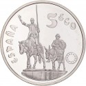 . 1 moneda + CÁPSULA x ESPAÑA 5 ECU 1994 DON QUIJOTE DE LA MANCHA MIGUEL DE CERVANTES PLATA NO ESTUCHE 5 ECUS 1994