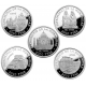 . 5 Monedas x ESPAÑA 2000 PESETAS 1996 UNESCO 1ª Serie PLATA CÁPSULAS + CERTIFICADOS 4 Onzas