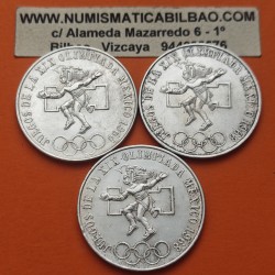 . 1 moneda x MEXICO 25 PESOS 1968 XIX JUEGOS OLIMPICOS JUGADOR DE PELOTA KM.479.1 PLATA MBC silver coin 0,52 ONZAS OZ R/3