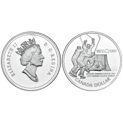CANADA 1 DOLAR 1997 URSS 25 YEARS ICE HOCKEY SUMMIT SERIES KM.282 MONEDA DE PLATA PROOFLIKE Silver Dollar