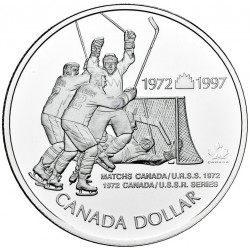 CANADA 1 DOLAR 1997 URSS 25 YEARS ICE HOCKEY SUMMIT SERIES KM.282 MONEDA DE PLATA PROOFLIKE Silver Dollar