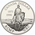 CANADA 1 DOLAR 1998 REAL POLICIA MONTADA RCMP 125 ANIVER. KM.306 MONEDA DE PLATA PROOFLIKE silver $1 Dollar