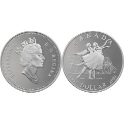 CANADA 1 DOLAR 2001 NATIONAL BALLET KM.414 MONEDA DE PLATA PROOFLIKE $1 Silver Dollar