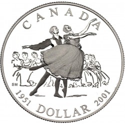 CANADA 1 DOLAR 2001 NATIONAL BALLET KM.414 MONEDA DE PLATA PROOFLIKE $1 Silver Dollar