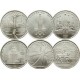 . 6 monedas @ESTUCHE OFICIAL@ RUSIA 1 RUBLO 1977 + 1978 + 1979 + 1980 OLIMPIADA DE MOSCU CCCP NICKEL @LUJO@ URSS Russia Rouble