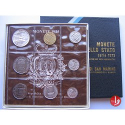 SAN MARINO CARTERA OFICIAL 1973 SC 1+2+5+10+20+50+100 LIRAS 1976 + 500 LIRAS 1973 PLATA (PAZ - PEACE)