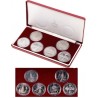 . 6 monedas @ESTUCHE OFICIAL@ RUSIA 1 RUBLO 1977 + 1978 + 1979 + 1980 OLIMPIADA DE MOSCU CCCP NICKEL @LUJO@ URSS Russia Rouble