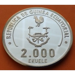 . @TIRADA 195 uds.@ GUINEA ECUATORIAL 2000 EKUELE 1979 MUNDIAL DE FUTBOL ARGENTINA 1978 KM.38 MONEDA DE PLATA PROOF