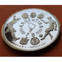 . @TIRADA 195 uds.@ GUINEA ECUATORIAL 2000 EKUELE 1979 MUNDIAL DE FUTBOL ARGENTINA 1978 KM.38 MONEDA DE PLATA PROOF