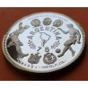 . @TIRADA 195 uds.@ GUINEA ECUATORIAL 2000 EKUELE 1979 MUNDIAL DE FUTBOL ARGENTINA 1978 KM.38 MONEDA DE PLATA PROOF