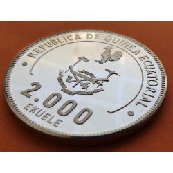 . @TIRADA 195 uds.@ GUINEA ECUATORIAL 2000 EKUELE 1979 MUNDIAL DE FUTBOL ARGENTINA 1978 KM.38 MONEDA DE PLATA PROOF