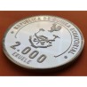 . @TIRADA 195 uds.@ GUINEA ECUATORIAL 2000 EKUELE 1979 MUNDIAL DE FUTBOL ARGENTINA 1978 KM.38 MONEDA DE PLATA PROOF