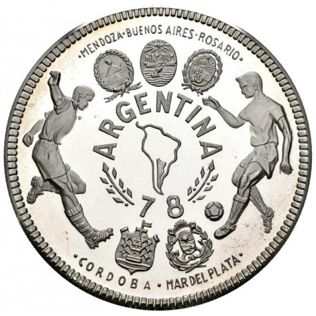 . @TIRADA 195 monedas@ GUINEA ECUATORIAL 2000 EKUELE 1979 MUNDIAL DE FUTBOL ARGENTINA 1978 KM.38 PLATA PROOF Equatorial