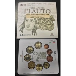@Tirada 12.000@ ITALIA CARTERA OFICIAL EUROS 2016 SC 1+2+5+10+20+50 Centimos + 1 EURO + 2 EUROS + 2 EUROS 2016 PLAUTO BU SET KMS