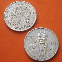 . 1 Moneda MBC x MEXICO 100 PESOS 1978 JOSE MORELOS KM.483.2 PLATA México silver 0,46 ONZAS R/3