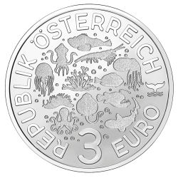 . 1 aaaacoin @23/JUNIO Envío@ AUSTRIA 3 EUROS 2025 NUDIBRANQUIO Vida Marina @COLORES@ 11ª MONEDA DE NICKEL