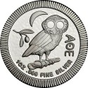NIUE 2 DOLARES 2019 BUHO DE TETRADRACMA DE ATENAS MONEDA DE PLATA PURA OZ 1 ONZA Athens Owl