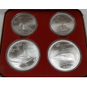 @4,32 ONZAS PLATA PURA@ 4 monedas x CANADA 5 DOLARES 1976 + 10 DOLARES 1976 OLIMPIADA DE MONTREAL 76 SC Estuche SILVER SET