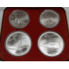 @4,32 ONZAS PLATA PURA@ 4 monedas x CANADA 5 DOLARES 1976 + 10 DOLARES 1976 OLIMPIADA DE MONTREAL 76 SC Estuche SILVER SET