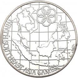 MALASIA 25 RINGGIT 1977 SOUTHEAST ASIAN GAMES KM.23 MONEDA DE PLATA PROOF 1,04 Onzas silver MALAYSIA