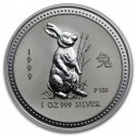 AUSTRALIA 1 DOLAR 1999 AÑO DEL CONEJO 1ª SERIE LUNAR MONEDA DE PLATA $1 dollar silver 1 ONZA OUNCE OZ YEAR OF THE RABBIT