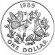 BERMUDA 1 DOLAR 1989 MARIPOSAS LLAMADAS EMPERADOR KM.61A MONEDA DE PLATA SC $1 Dollar Silver Coin